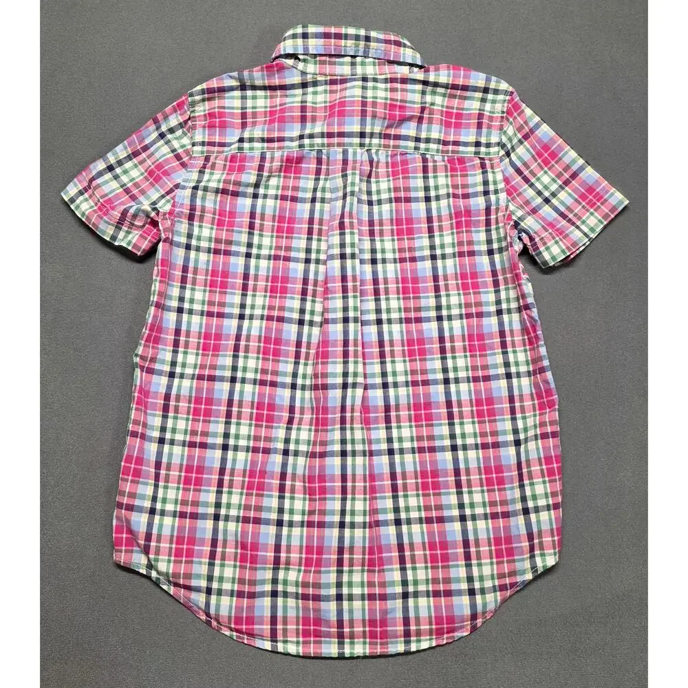 Ralph Lauren Polo Shirt Boys 7 Plaid Short Sleeve